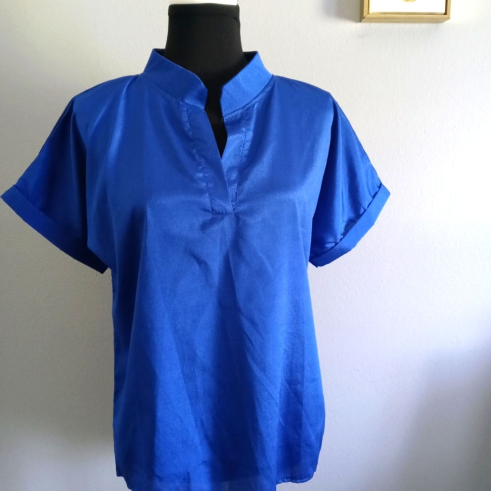 Top Blouse Vicabob Women Or girls Casual T Size Large   New  Blue Lightweight